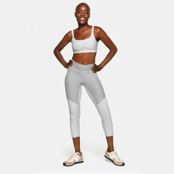 42. Outdoor Voices Women Gray  Mid Rise Two tone 3/4 Legging Pants Size Small - Picture 2 of 11